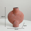 GobekUsa Ceramic Disc Vase: Geometric Round Table Decoration for Floral Arrangement