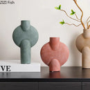 GobekUsa Ceramic Disc Vase: Geometric Round Table Decoration for Floral Arrangement