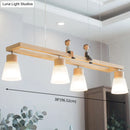 GobekUsa Modern Natural Wood Rectangle Island Pendant Light