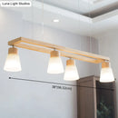 GobekUsa Modern Natural Wood Rectangle Island Pendant Light