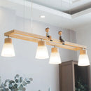 GobekUsa Modern Natural Wood Rectangle Island Pendant Light