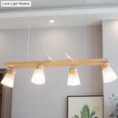 GobekUsa Modern Natural Wood Rectangle Island Pendant Light