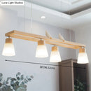 GobekUsa Modern Natural Wood Rectangle Island Pendant Light