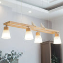 GobekUsa Modern Natural Wood Rectangle Island Pendant Light