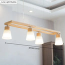 GobekUsa Modern Natural Wood Rectangle Island Pendant Light
