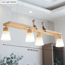 GobekUsa Modern Natural Wood Rectangle Island Pendant Light