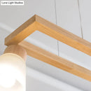 GobekUsa Modern Natural Wood Rectangle Island Pendant Light