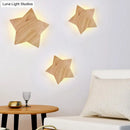 GobekUsa Modern Wood Star LED Wall Sconce - Stylish Contemporary Living Room Lighting