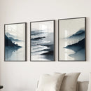 Minimalist Mountain Lake Set of 3. Modern Landscape Prints by Wall Art Set