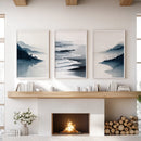 Minimalist Mountain Lake Set of 3. Modern Landscape Prints by Wall Art Set