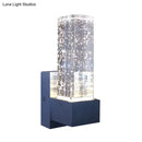 GobekUsa Modern LED Crystal Wall Sconce Light Fixture for Bedrooms - Clear Bubble Design in Warm/White Light