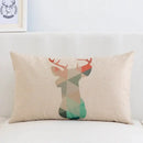 Modern navy & beige geometric elk pillow cover 30x50cm living room by Decorbites