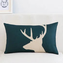 Modern navy & beige geometric elk pillow cover 30x50cm living room by Decorbites