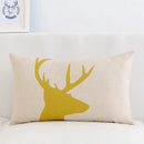 Modern navy & beige geometric elk pillow cover 30x50cm living room by Decorbites