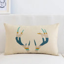Modern navy & beige geometric elk pillow cover 30x50cm living room by Decorbites