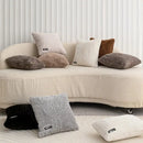Modern neutral geometric texture plush cushion cover living room by Decorbites