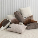 Modern neutral geometric texture plush cushion cover living room by Decorbites