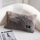 Modern neutral geometric texture plush cushion cover living room by Decorbites