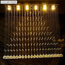 GobekUsa Contemporary Crystal Ball Cascade Flush Ceiling Light - 6 Lights, Nickel Finish
