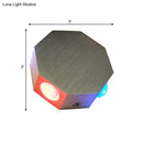 GobekUsa LED Beer Pub Wall Sconce: Modern Nickel Finish Fixture w/ Aluminum Hexagon Shade, Colorful Light Options