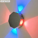 GobekUsa LED Beer Pub Wall Sconce: Modern Nickel Finish Fixture w/ Aluminum Hexagon Shade, Colorful Light Options