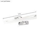 GobekUsa Stylish Integrated LED Nickel Finish Wall Vanity Lamp – Warm/White Light, Acrylic Rectangular Design – 16.5"/20.5" W