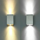 GobekUsa Modern LED Wall Sconce in Nickel Finish with Warm/White Lighting for Porch