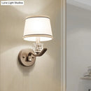 GobekUsa Modern Nickle Finish Wall Sconce Light with Conic Fabric Shade - Ideal for Hallway