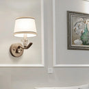 GobekUsa Modern Nickle Finish Wall Sconce Light with Conic Fabric Shade - Ideal for Hallway