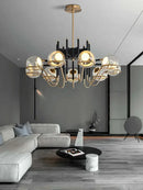 GobekUsa Clear Glass Ball Ceiling Pendant Lights Luxury Nordic Pendant Lamp Black Gold Dimmable