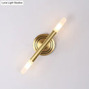 GobekUsa Modern Nordic Style Metal Wall-Mount Sconce Lamp - Slim Tube Design with Brass Finish - 2 Heads - Perfect for Bedside Lighting