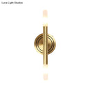 GobekUsa Modern Nordic Style Metal Wall-Mount Sconce Lamp - Slim Tube Design with Brass Finish - 2 Heads - Perfect for Bedside Lighting