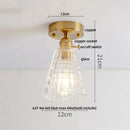 GobekUsa Clear Glass LED Ceiling Light Fixture Modern Nordic Copper Knob Switch Lamp