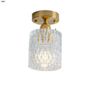 GobekUsa Clear Glass LED Ceiling Light Fixture Modern Nordic Copper Knob Switch Lamp