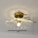 GobekUsa Clear Glass LED Ceiling Light Fixture Modern Nordic Copper Knob Switch Lamp