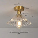 GobekUsa Clear Glass LED Ceiling Light Fixture Modern Nordic Copper Knob Switch Lamp