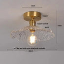 GobekUsa Clear Glass LED Ceiling Light Fixture Modern Nordic Copper Knob Switch Lamp