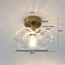 GobekUsa Clear Glass LED Ceiling Light Fixture Modern Nordic Copper Knob Switch Lamp
