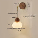 GobekUsa Copper Adjustable LED Wall Light - Modern Nordic Design, Pull Chain Switch, White Glass