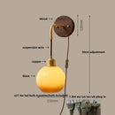 GobekUsa Copper Adjustable LED Wall Light - Modern Nordic Design, Pull Chain Switch, White Glass