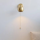 GobekUsa Copper Wall Light with Pull Chain Switch, Modern Nordic Design