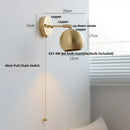GobekUsa Copper Wall Light with Pull Chain Switch, Modern Nordic Design