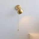 GobekUsa Copper Wall Light with Pull Chain Switch, Modern Nordic Design