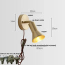 GobekUsa Copper Wall Light with Pull Chain Switch, Modern Nordic Design