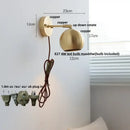 GobekUsa Copper Wall Light with Pull Chain Switch, Modern Nordic Design