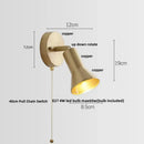 GobekUsa Copper Wall Light with Pull Chain Switch, Modern Nordic Design