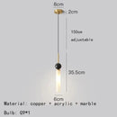 GobekUsa Copper Wall Lamp: Modern Nordic Marble Pendant Light for Living Room & Bedroom