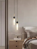 GobekUsa Copper Wall Lamp: Modern Nordic Marble Pendant Light for Living Room & Bedroom