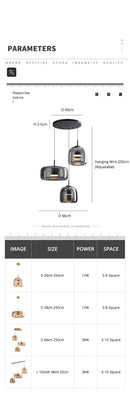 GobekUsa Modern Nordic Glass Pendant Lamp