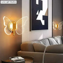 GobekUsa Modern Nordic All Copper Led  Butterfly Wall Lamp